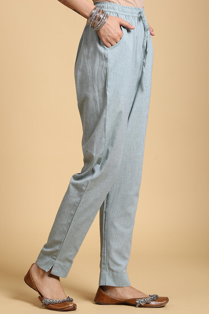 Roza Gauhar Sage Green Cigarette Pants