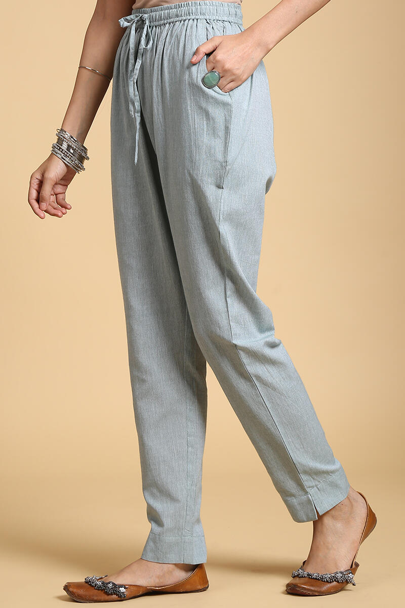 Roza Gauhar Sage Green Cigarette Pants