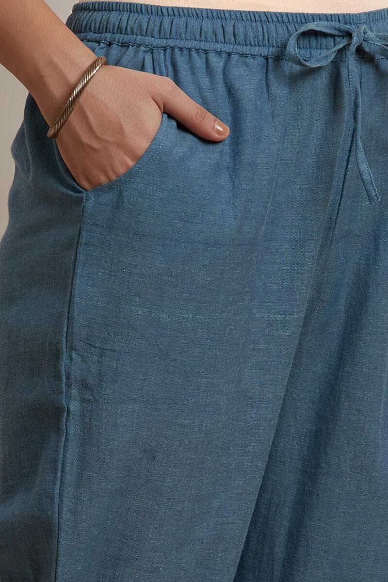 Roza Jiya Blue Handloom Pants