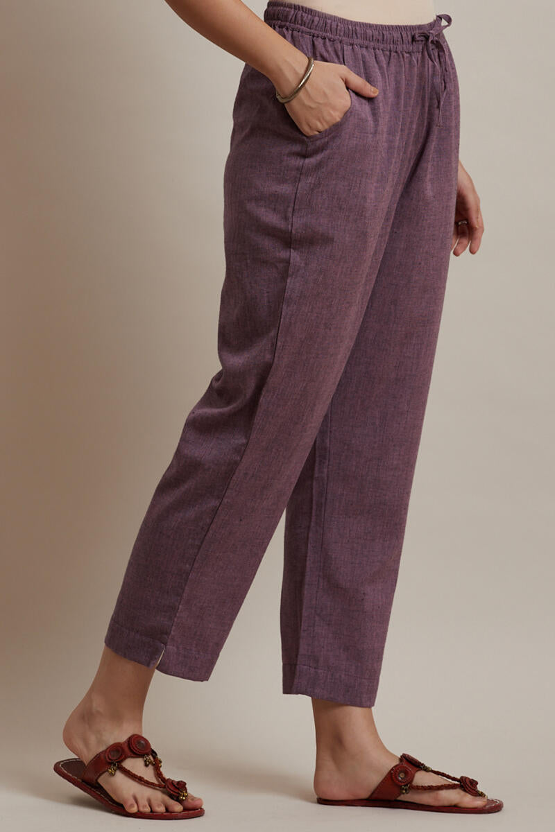 Roza Jiya Purple Handloom Pants