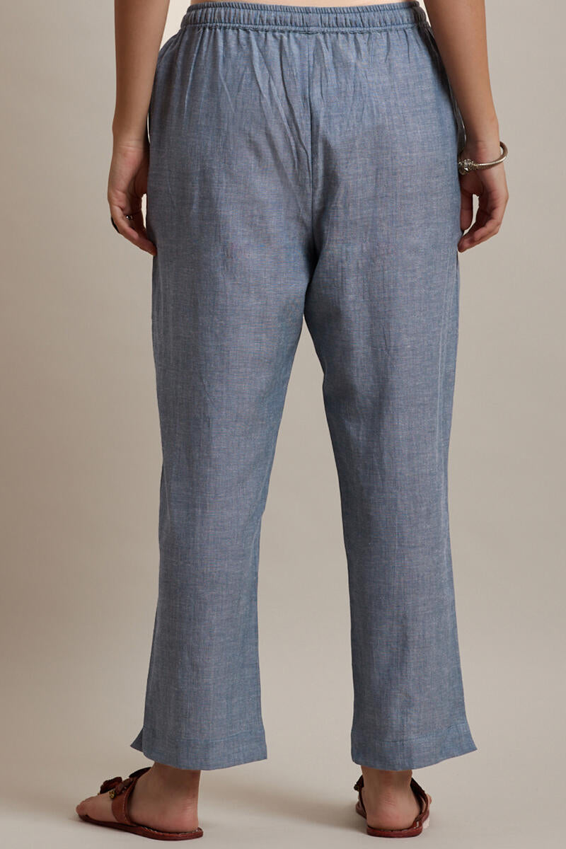 Roza Jiya Slate Grey Handloom Pants