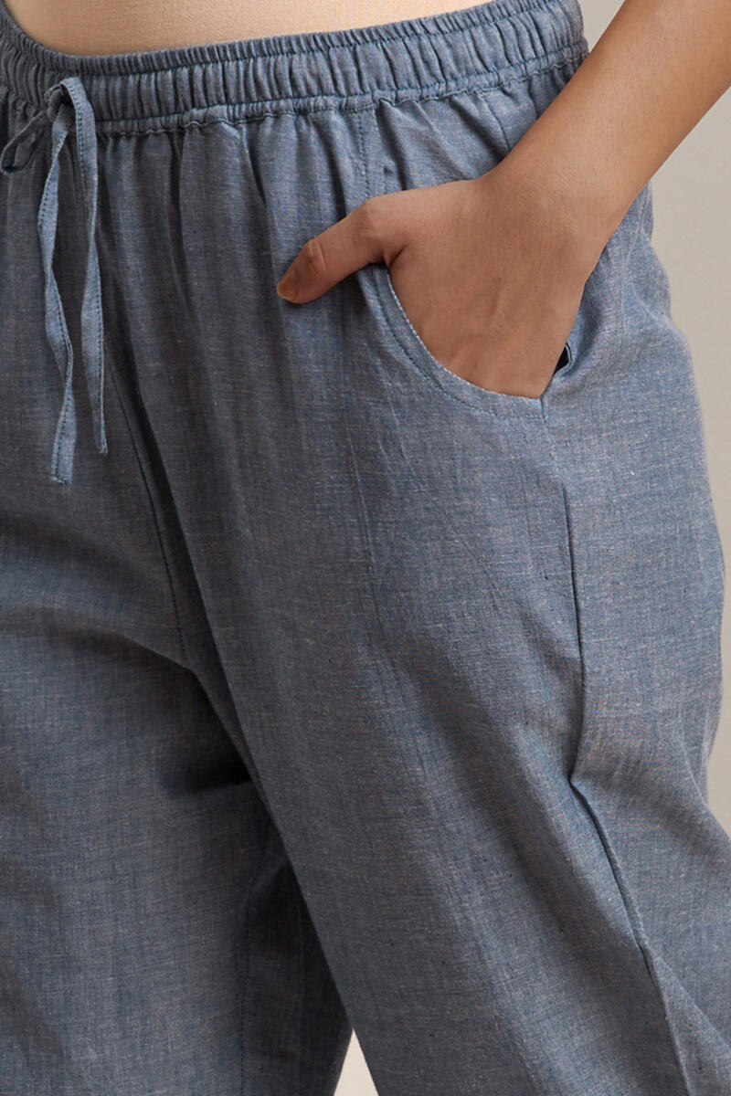 Roza Jiya Slate Grey Handloom Pants