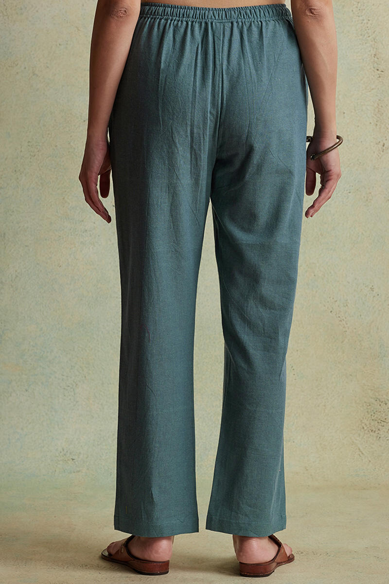 Roza Nihad Slate Blue Handloom Pants