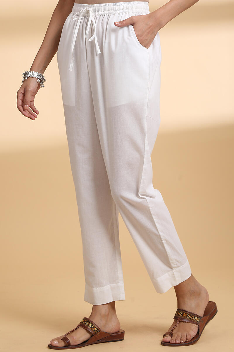 Roza White Narrow Pants