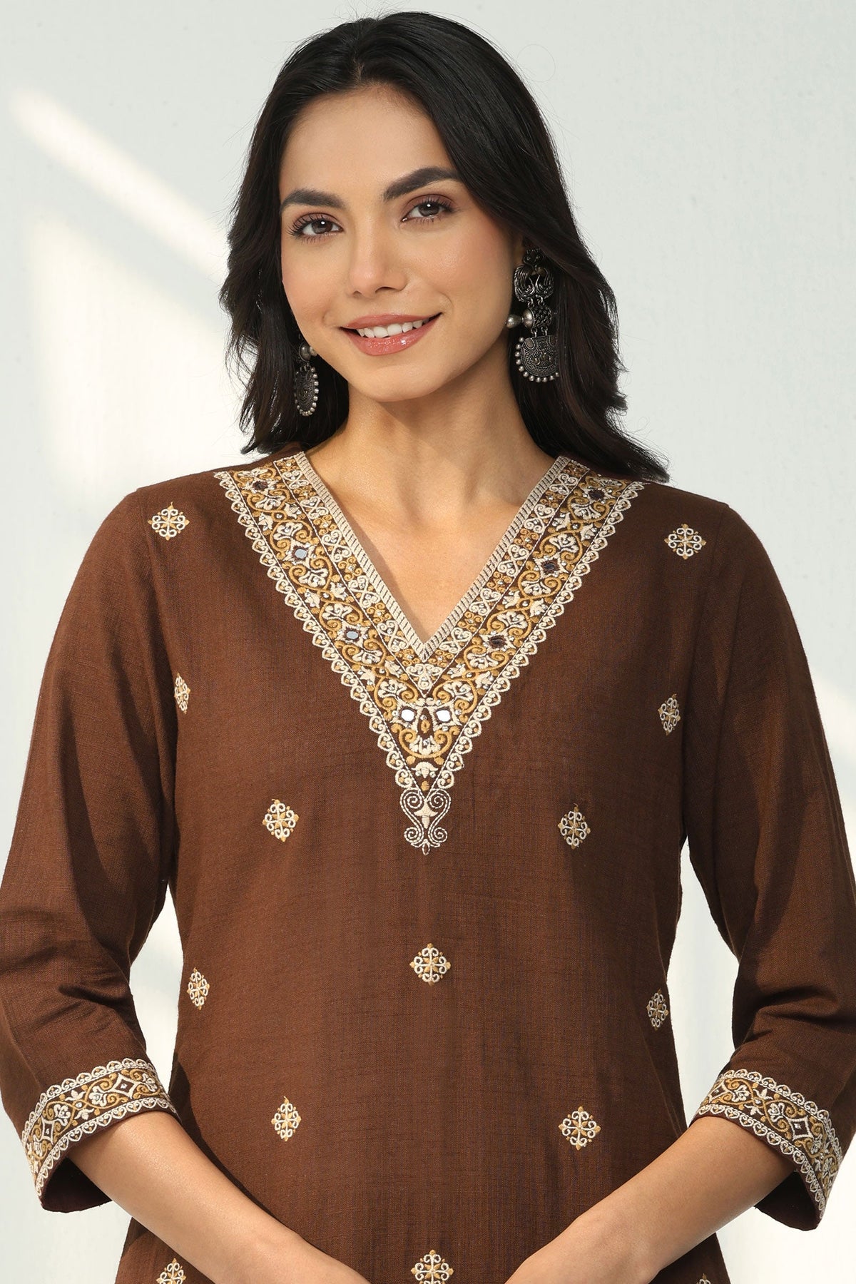 Brown Kurti  Set for Women