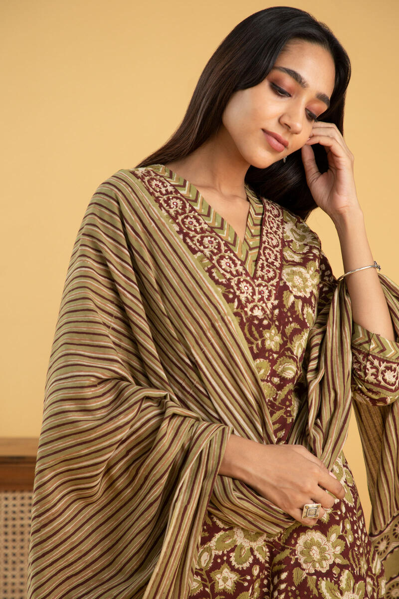 Sehra Mahreen Bagru Dupatta
