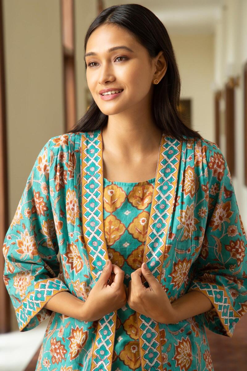 Gauhar Sahira Block Printed Kimono