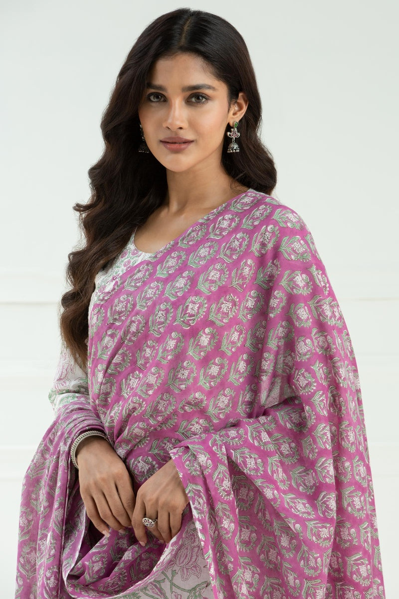 Roz Meher Mahira Block Printed Dupatta