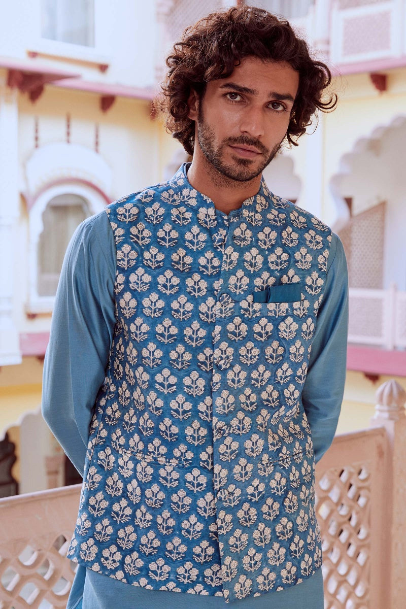 Zain Chanderi Nehru Jacket