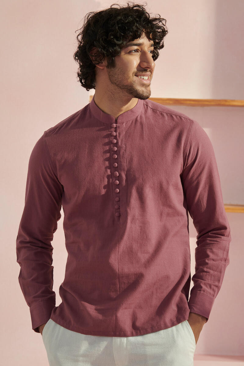Zaid Purple Handloom Shirt