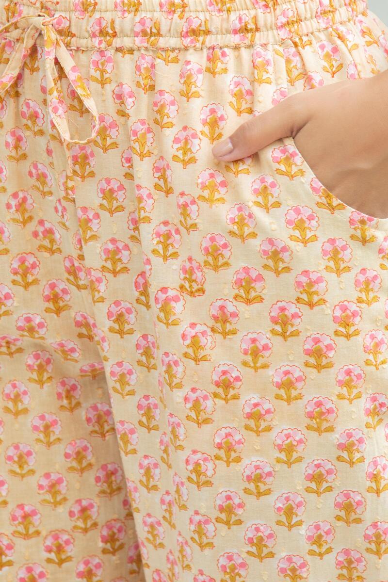 Nazm Jiya Block Printed Narrow Pants