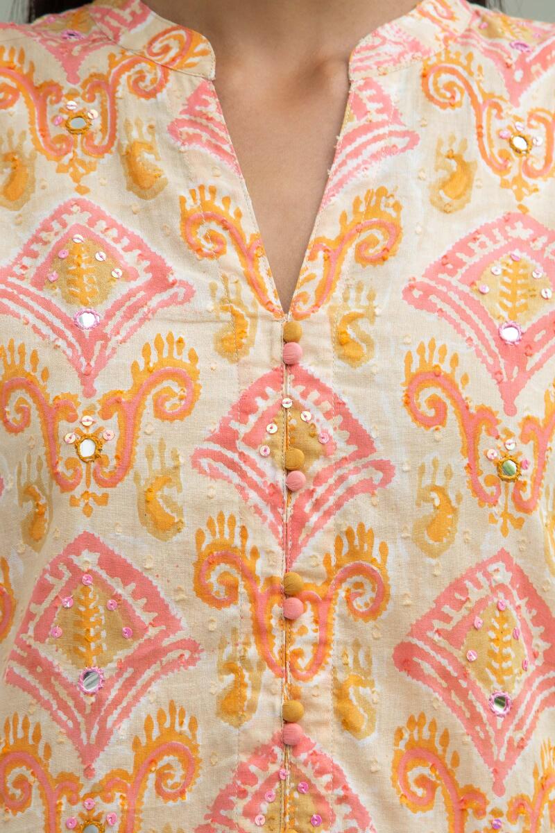 Nazm Nahida Block Printed Kurta