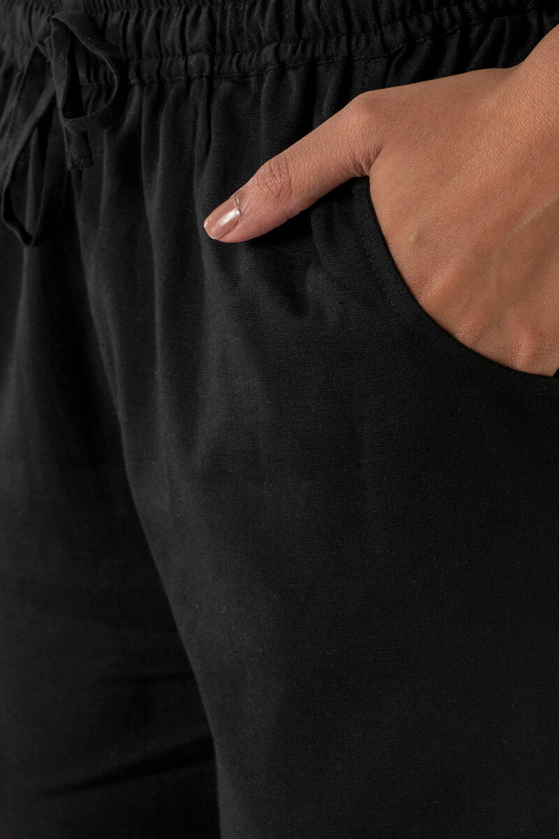 Roza Siya Black Cotton Pants