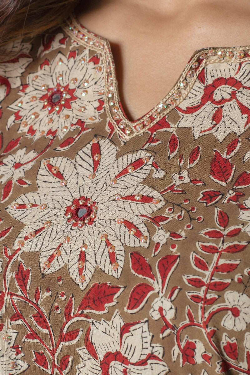 Sehra Safina Bagru Kurta
