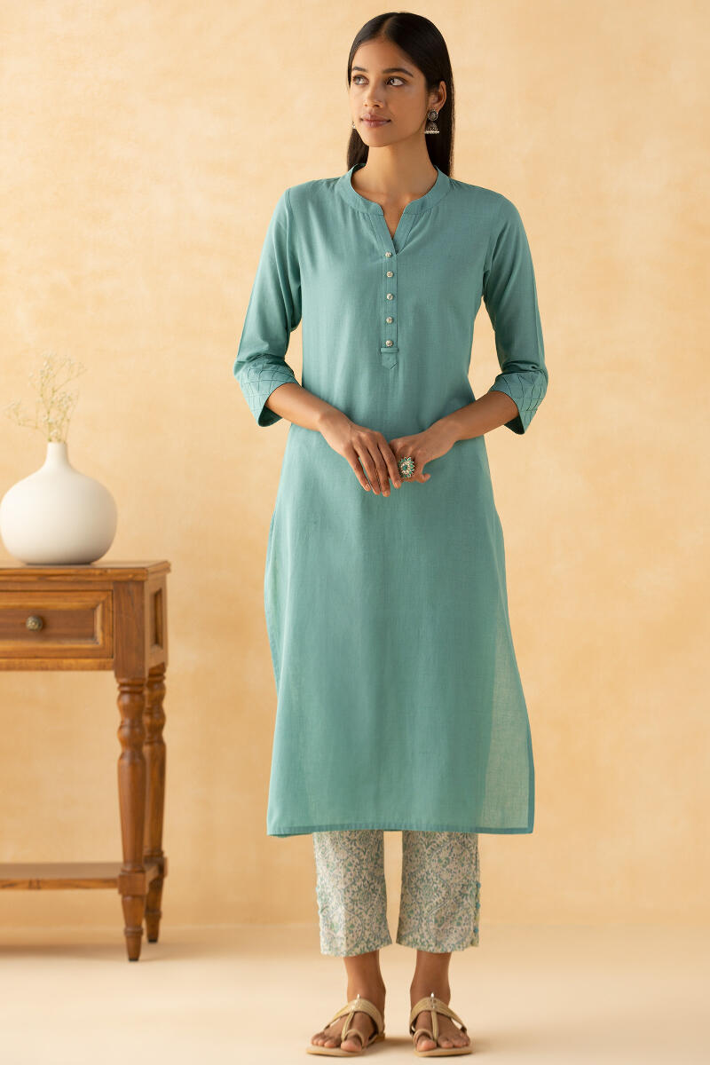 Gulbarg Blue Handloom Kurta