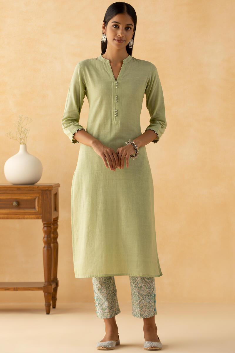 Gulbarg Green Handloom Kurta