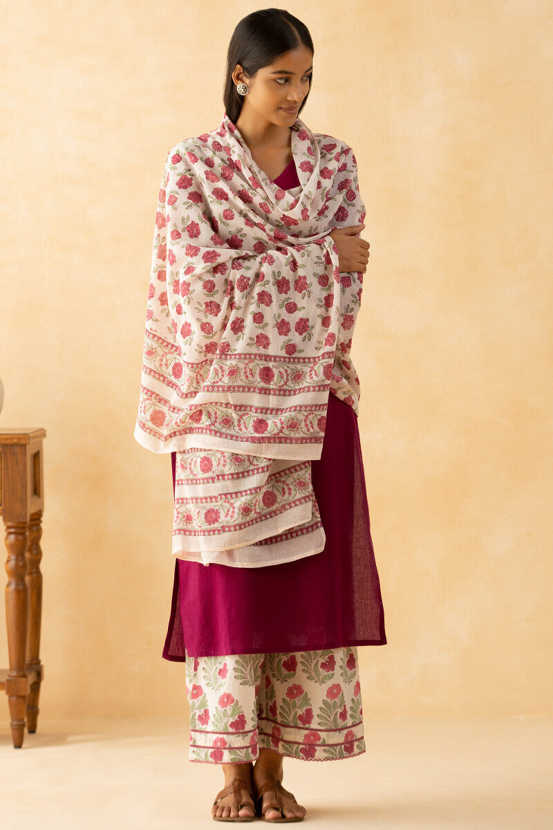 Sehra Rosana Bagru Block Printed Dupatta