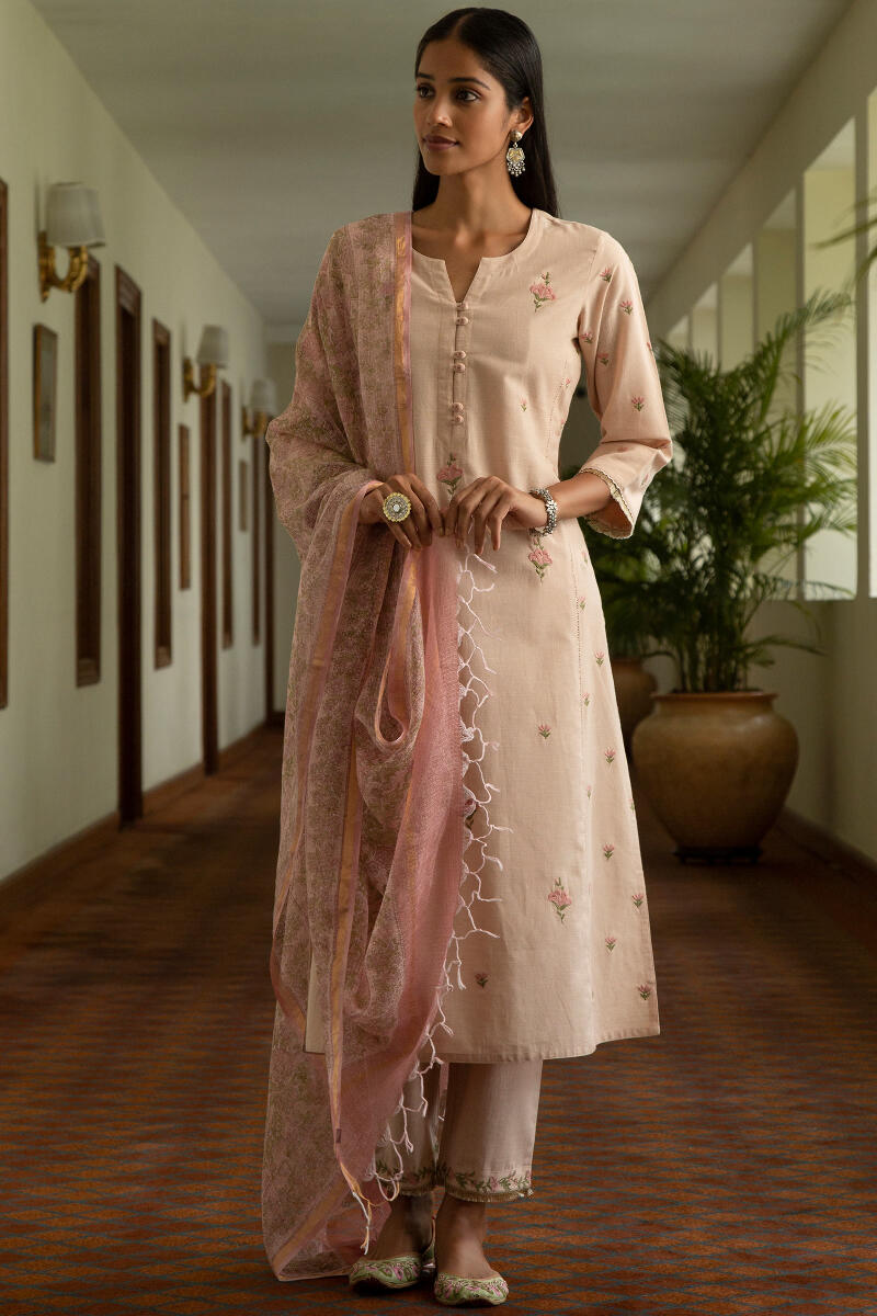 Nazm Mahnoor Block Printed Kota Dupatta