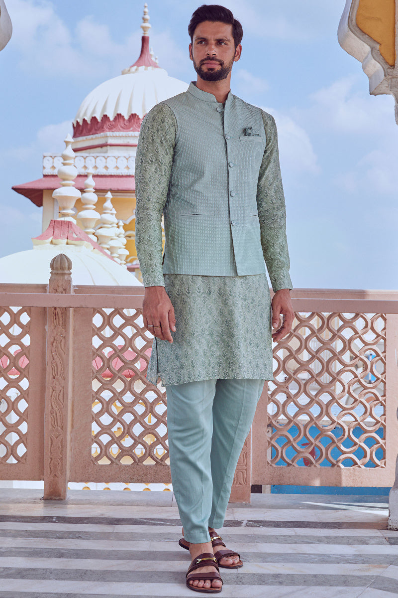 Zafar Chanderi Nehru Jacket