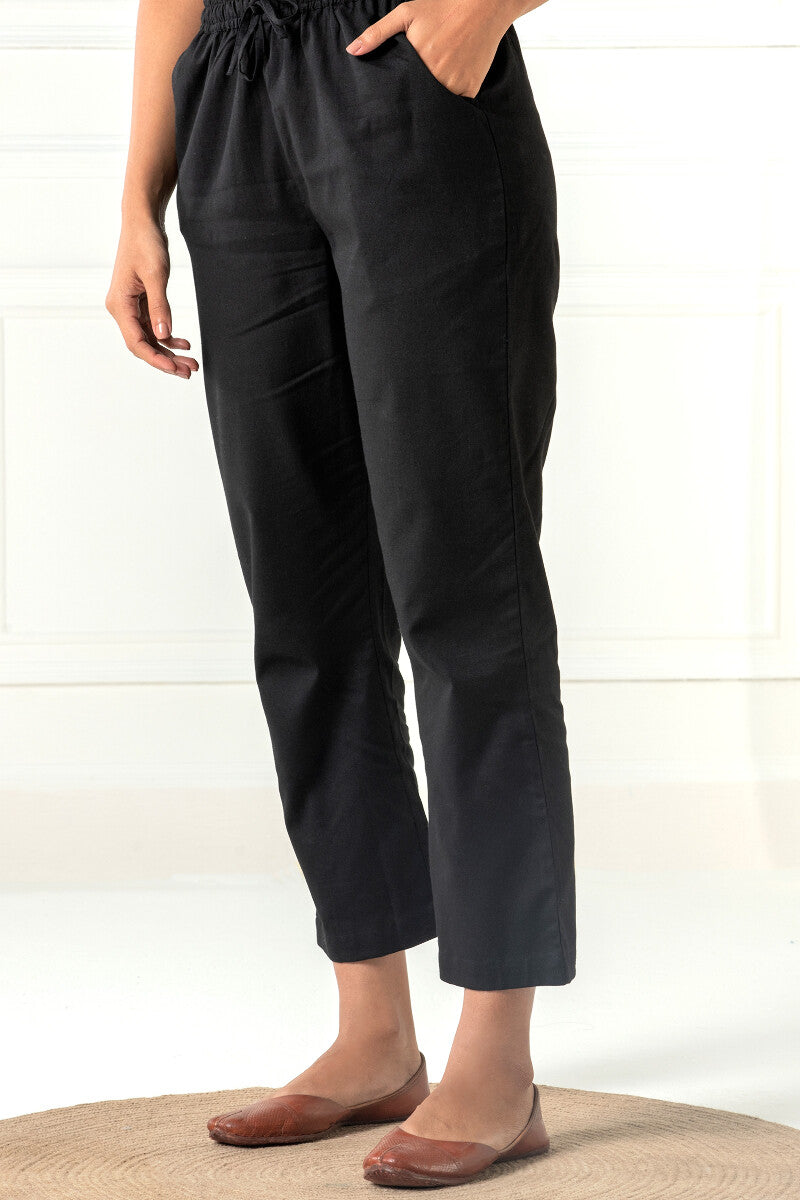 Roza Siya Black Cotton Pants