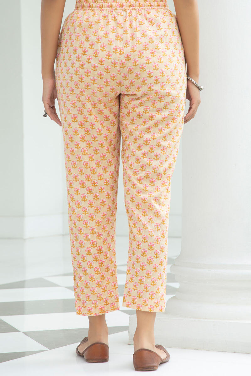 Nazm Jiya Block Printed Narrow Pants