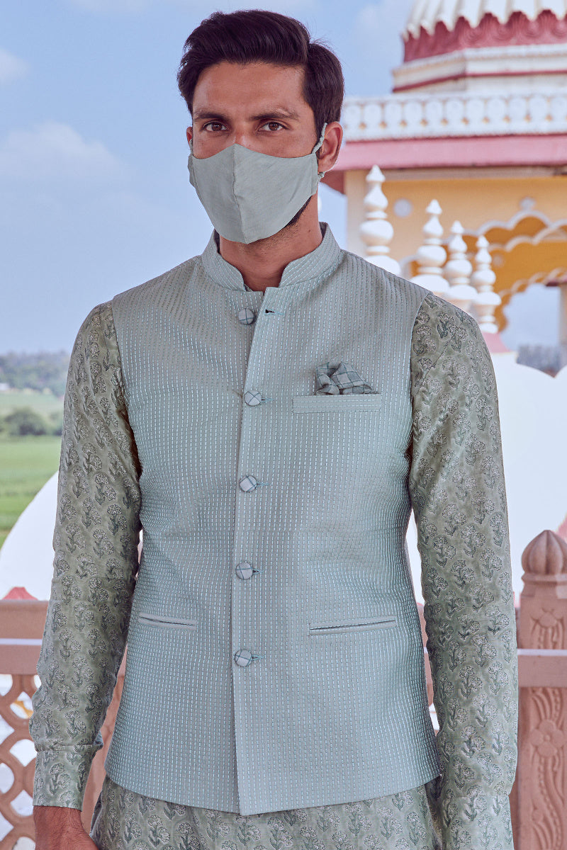 Zafar Chanderi Nehru Jacket