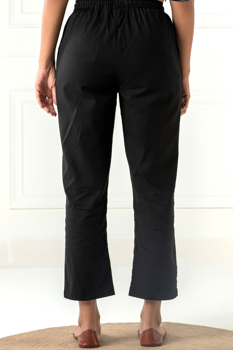 Roza Siya Black Cotton Pants