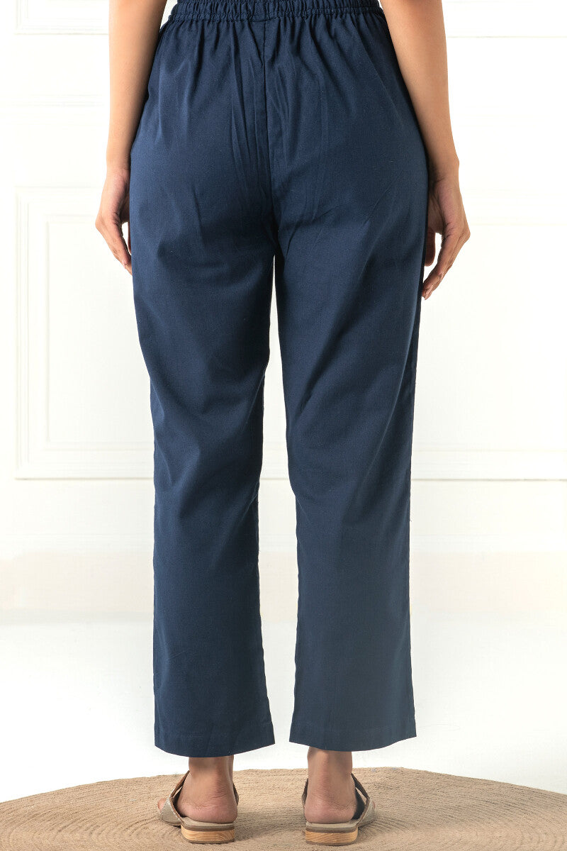 Roza Siya Blue Cotton Pants