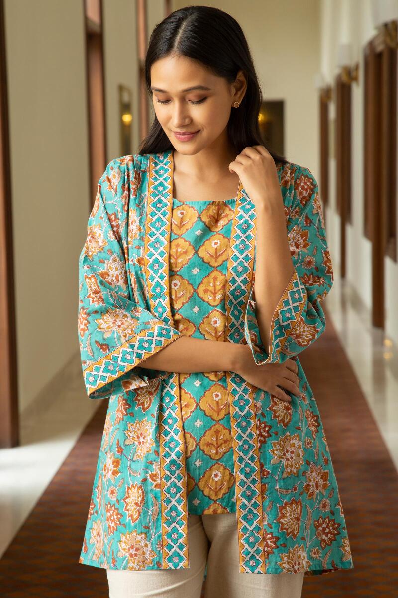 Gauhar Sahira Block Printed Kimono