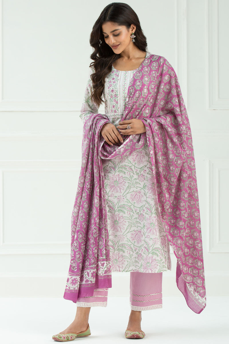 Roz Meher Mahira Block Printed Dupatta