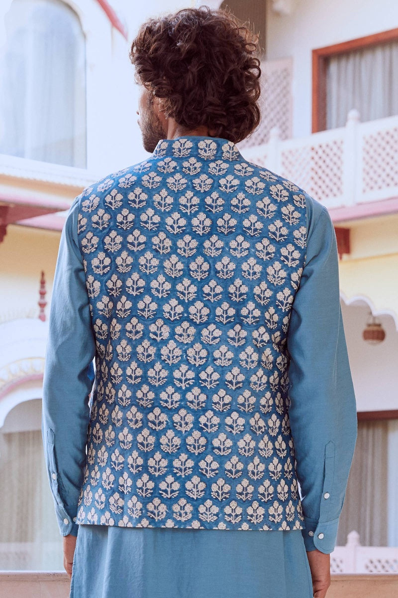Zain Chanderi Nehru Jacket