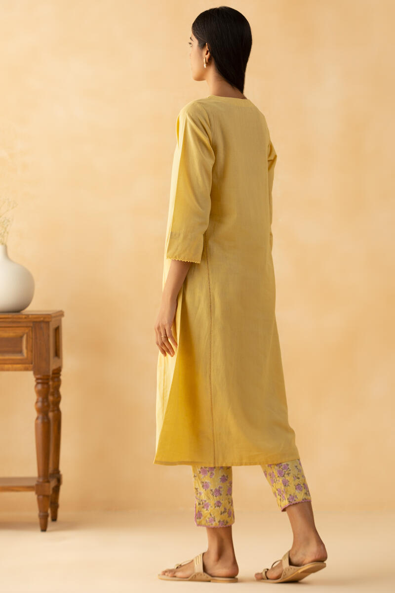 Gulbarg Yellow Handloom Kurta