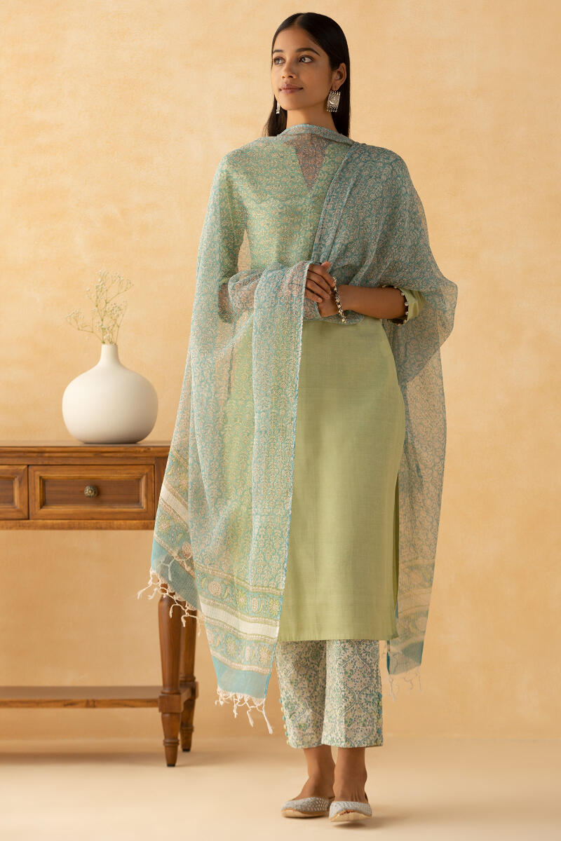 Gulbarg Green Handloom Kurta