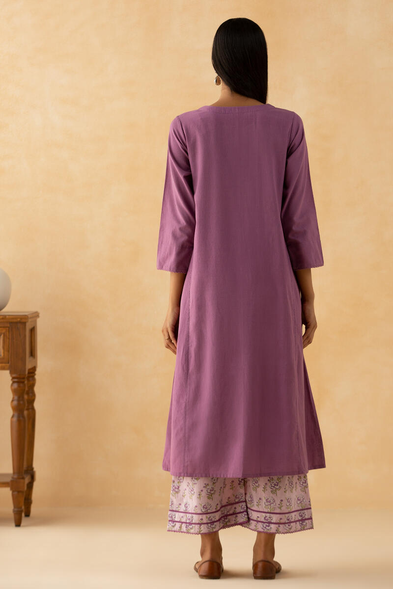 Gulbarg Purple Handloom Kurta
