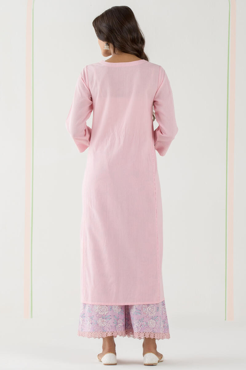 Gulbarg Pink Handloom Kurta