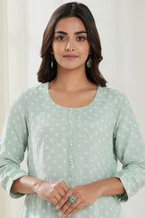 Gauhar Afroza Green Bandhej Kurta