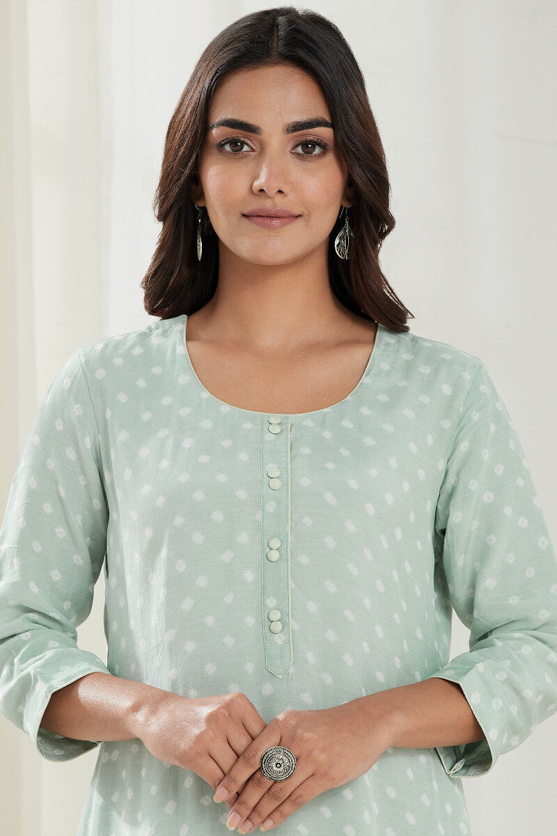 Gauhar Afroza Green Bandhej Kurta