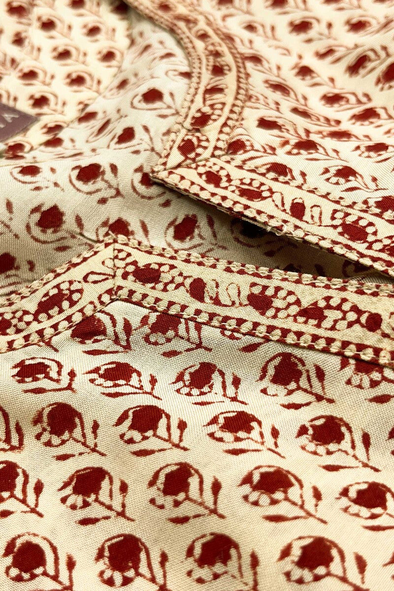 Sehra Rumaisa Bagru Modal Kurta