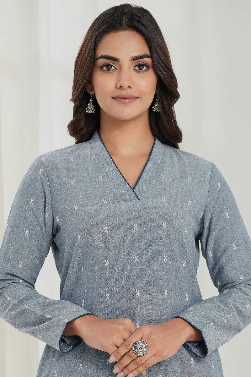 Naadirah Layla Blue Handloom Kurta