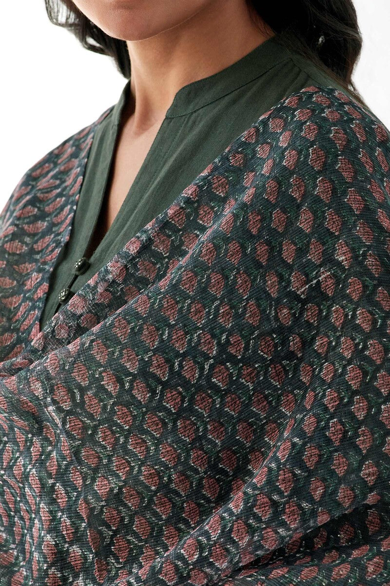 Nasrine Rehmat Green Sanganeri Kota Dupatta