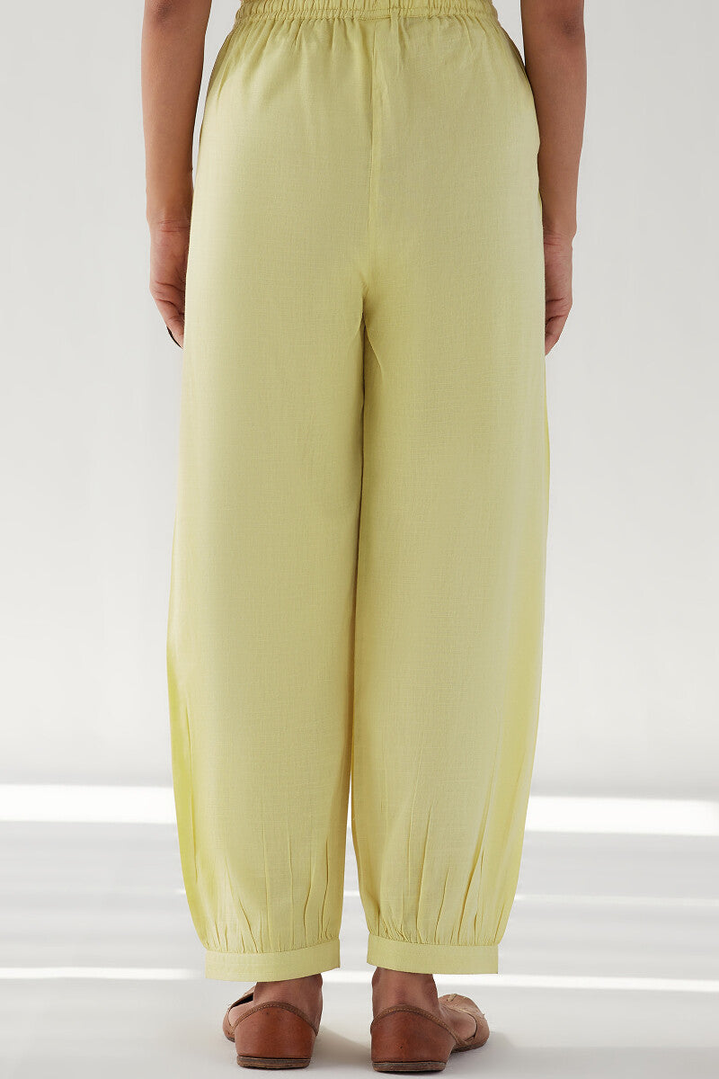 Naadirah Zoya Yellow Rayon Slub Izhaar Pants