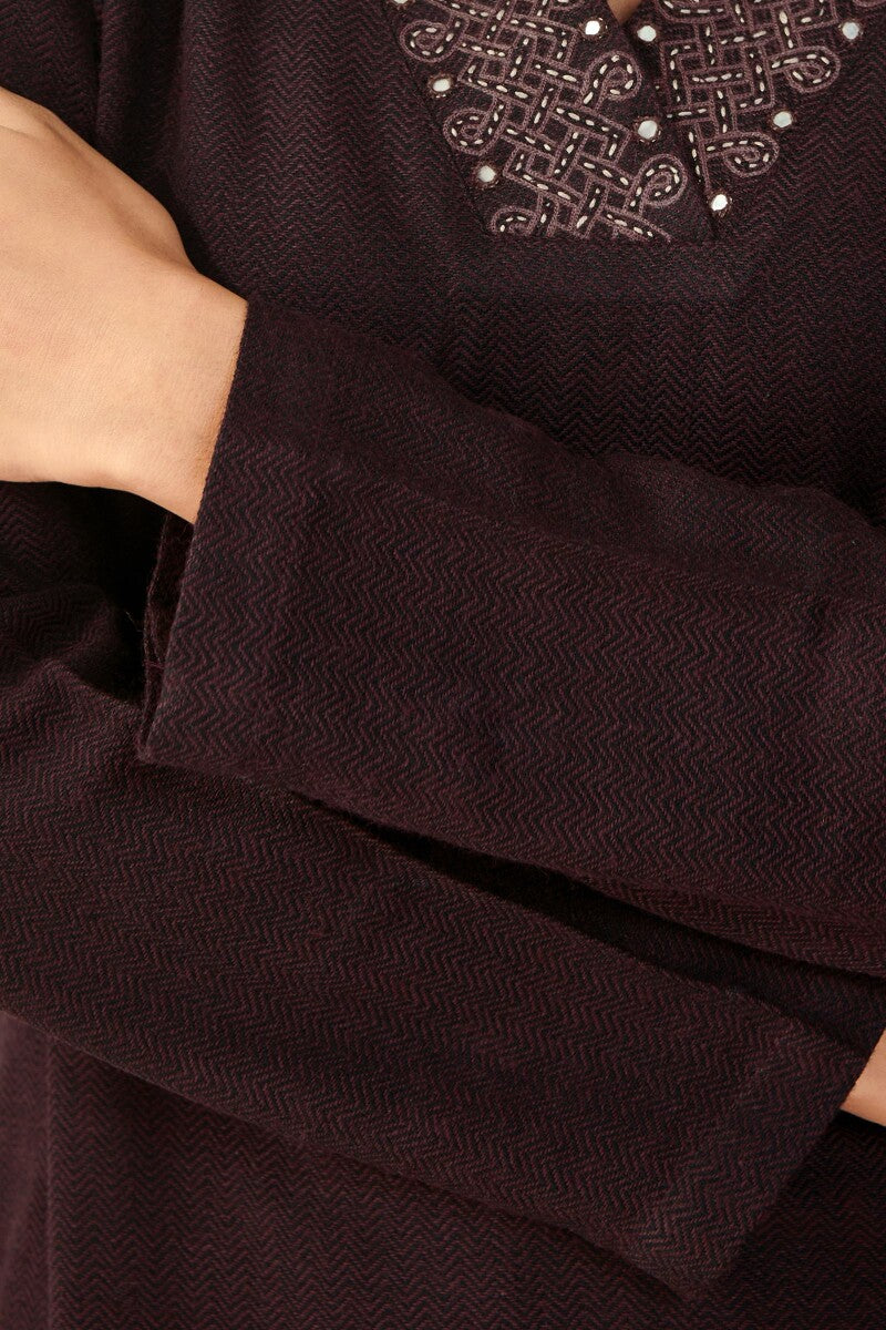 Naadirah Kashaf Faux Wool Handloom Kurta