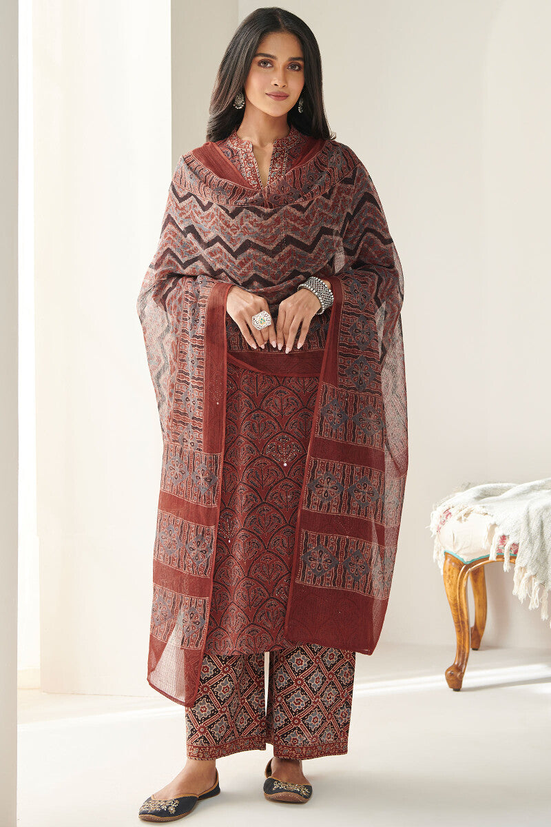 Sehra Samira Ajrak Kota Dupatta