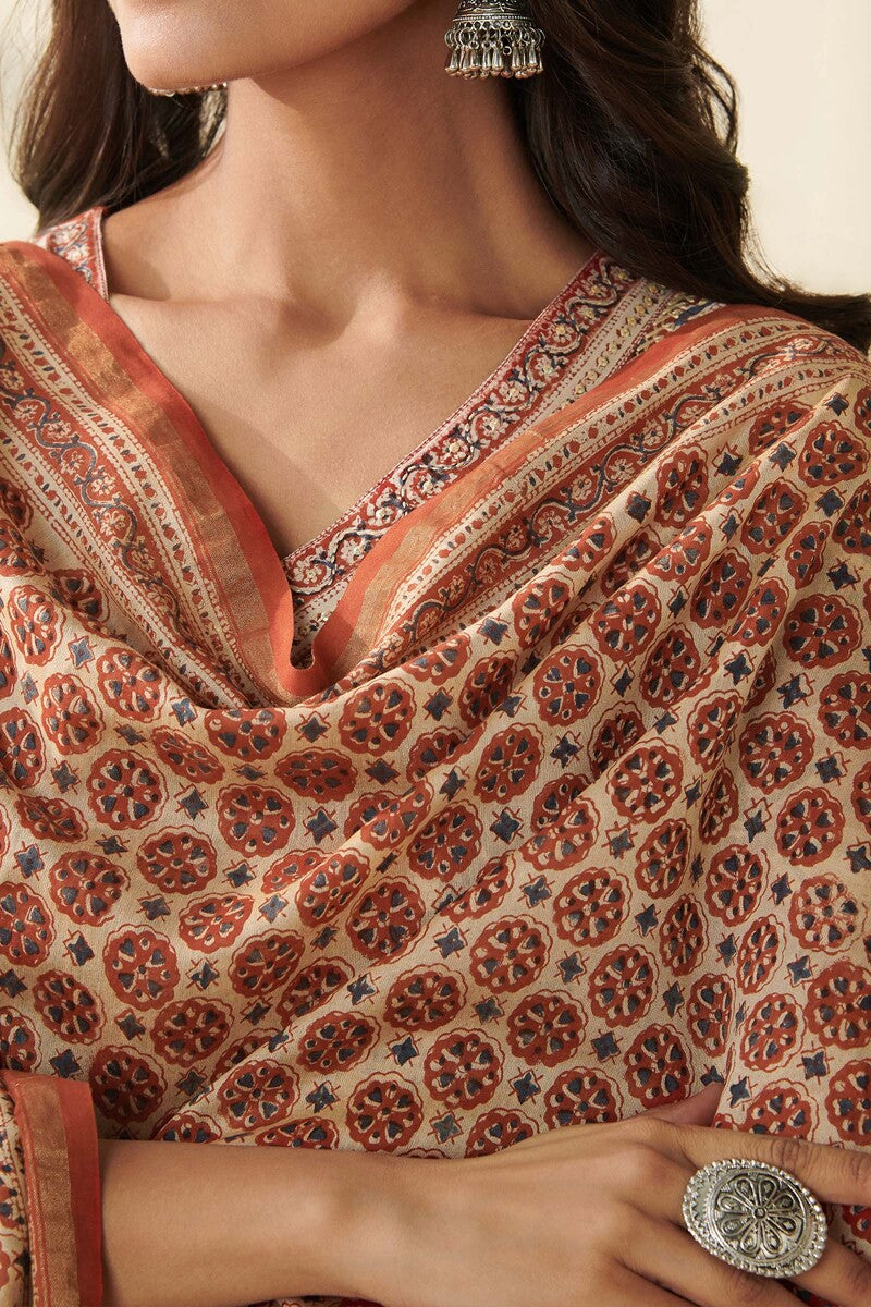 Sehra Darya Bagru Chanderi Dupatta