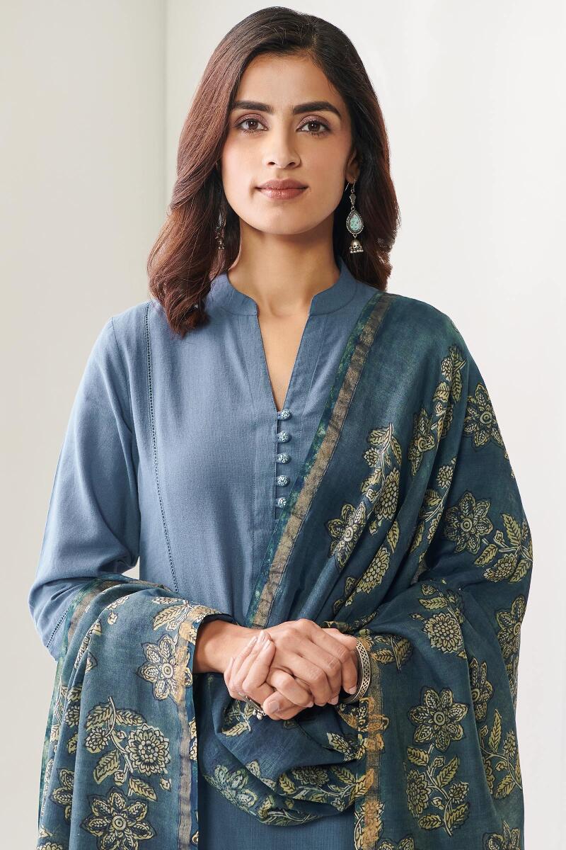 Nasrine Mahin Ajrak Chanderi Dupatta