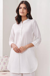 Roza Jannat White Handloom Loungewear Set