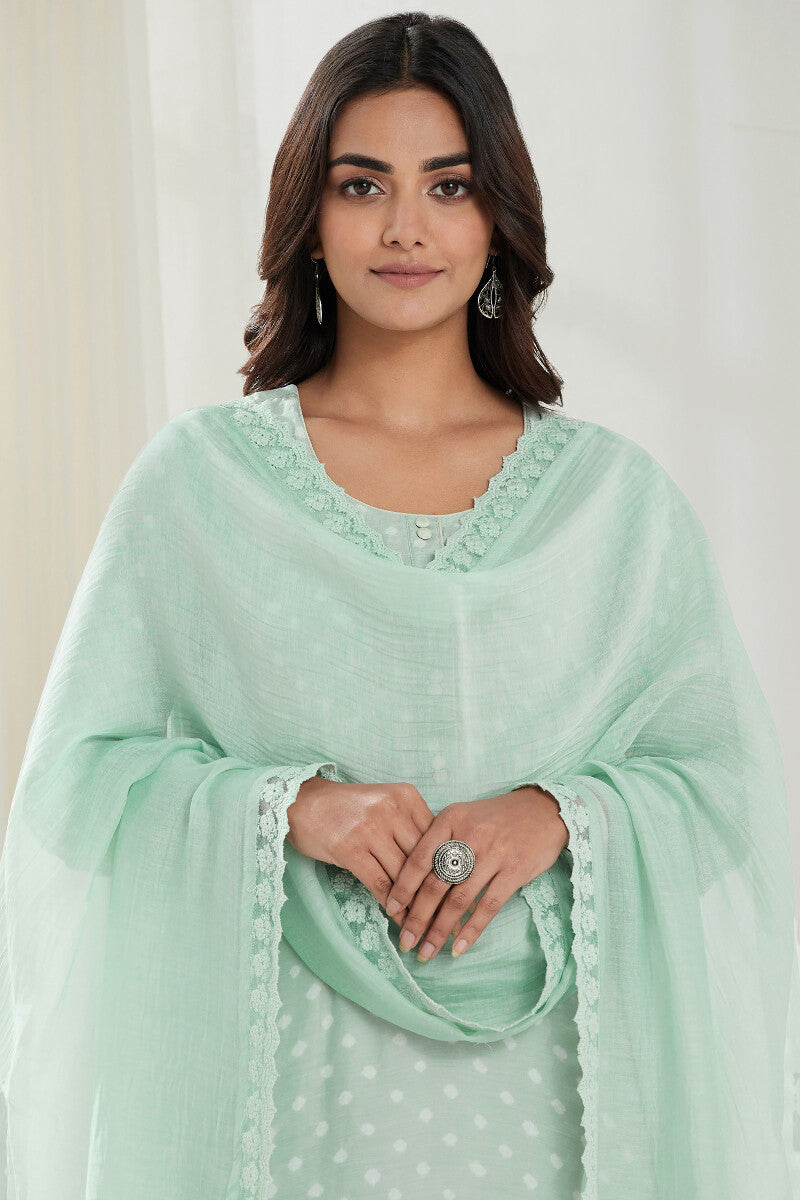 Gauhar Afroza Blue Cotton Silk Dupatta