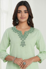 Mirza Gauhar Flax Cotton Kurta