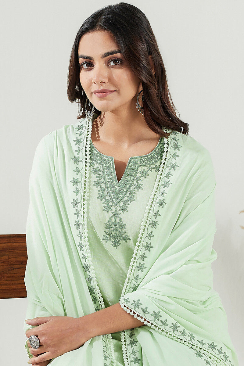 Mirza Gauhar Green Dupatta