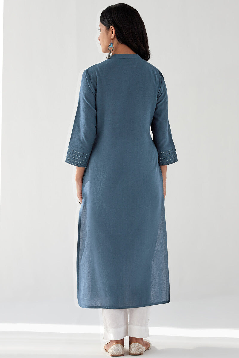 Nasrine Rehmat Blue Handloom Kurta